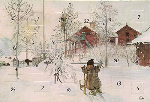 sticker-dealer 5 Adventskalenderkarten Winderlandschaft Nostalgie Grußkarten