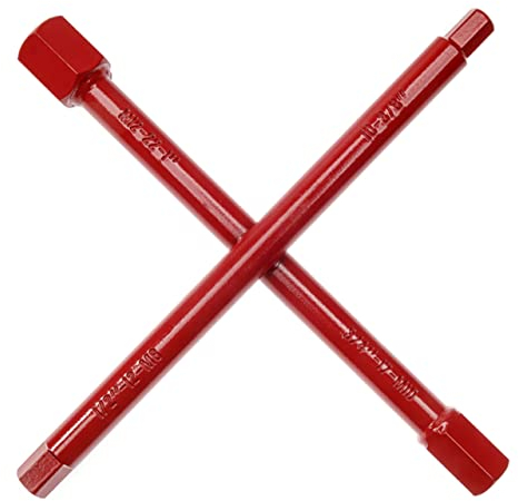 WGB Das Werkzeug Sanitär Kreuzschlüssel für Klempner 10x12x17x22 mm, Außensechskant 3/8, 1/2, 3/4 + 1 Zoll für Heizkörperventile und Rücklaufverschraubungen