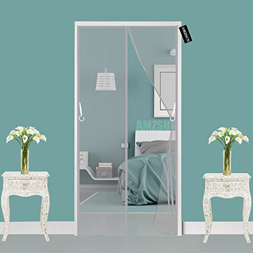 Mosquitera Puerta Magnetica 130 x 210 cm Cortina Mosquitera Puerta Exterior,Mosquitera puerta corredera lateral con iman,fácil de instalar para Todas Puertas y Ventanas,Gris