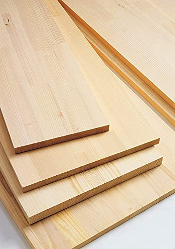 Mondo Viro Planche à lamelles en épicéa brut carré panneau naturel pour travaux de bricolage épaisseur 18 cm (100 x 50 cm)