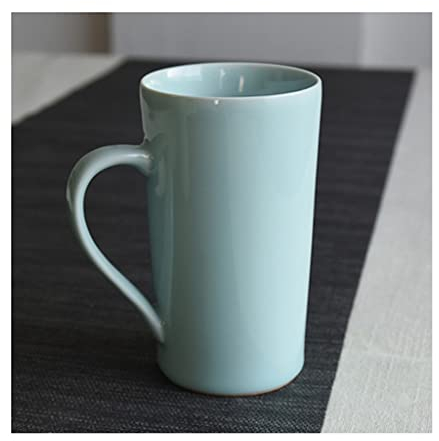 Tazza da caffè in ceramica Tazza Celadon Boccale da birra in ceramica Tazza da tè per uso domestico di grande capacità Bar Boccale da birra Soggiorno Colazione Tazza da latte(Blu)