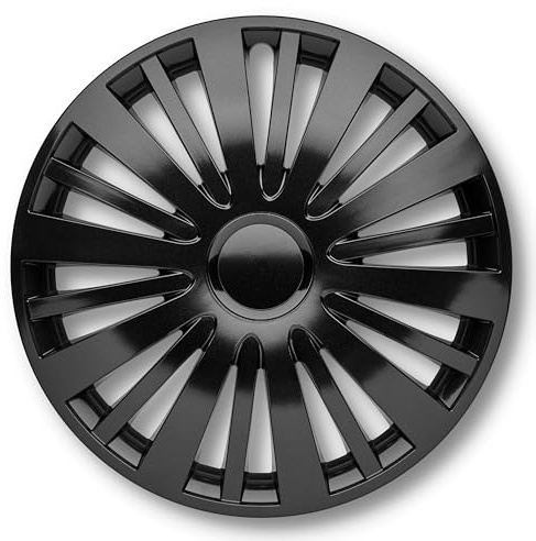 Kuglo Funk 1 Radkappen 14 Zoll Schwarz, 4er-Set für Stahlfelgen | Schlagfester, witterungsbeständiger Kunststoff mit Metallspannring und werkzeugloser Clip-Montage