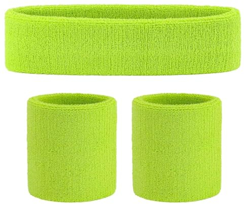 VIKY® Schweissband Handgelenk Schweissband Kopf Set,Fitness Schweißbänder Handgelenk,Absorbierende Schweißband Kinder Arm,Baumwoll Schweißband Stirn für Fußball, Basketball und Tennis Sport