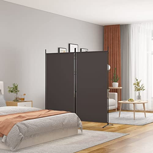 ZQQLVOO Raumteiler stehend Sichtschutz 2-TLG. Paravent Braun 175x180 cm Stoff
