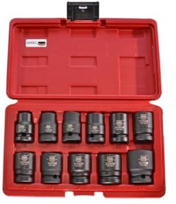 Coffret 11 douilles chocs 1/2, pour clé à chocs pneumatique, douilles pneumatiques haute qualité professionnelle