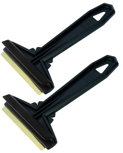 Rascador Hielo Coche - [2 piezas] rápido, facil y eficaz - Rasqueta Hielo Coche - Murska Quita Hielo Parabrisas Coche - Premium HIPS y Hoja de latón - de Finlandia - L&P A054-2 - negro
