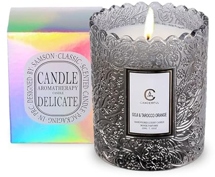 Duftkerze in eleganter Glasbox, 7 Unzen / 200g - 100% natürliche Sojawachs, 30 Stunden Brenndauer - Perfekter Raumduft (schwarzer Trüffel)