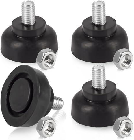 Dncvb 4 Stück Gummifüße Schraubbar, Stellfuss M8 x 35 mm Maschinenfüße | Verstellbare Möbelfüße, Feuchtigkeitsbeständig und Rutschfest, Reduzieren Effektiv Geräusche, Geeignet für Möbel, Geräte