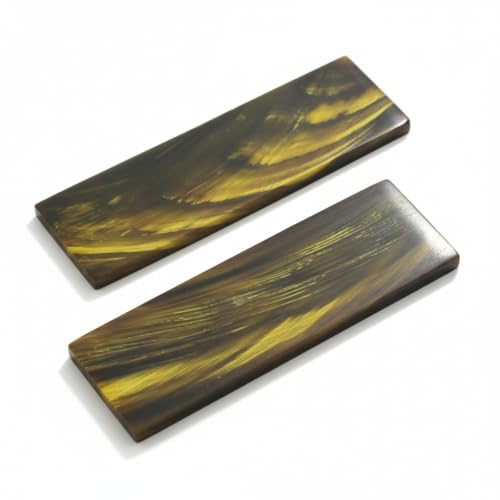 HANDTECHINDIA Water Buffalo Horn Honey Streaked Scales, Fixed Blade Knife Handle Scales Blanks Set for Knife Handle Making, Pair