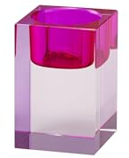 Giftcompany Sari, Kristallglas, Teelichthalter S(H7,7cm), pink/rosa, gs, 5x7,7x5cm