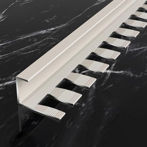 Raouoae Abschlussprofil Aus Aluminium 135cm 2 Stück Biegbares Abschlussprofil Eloxiertem Aluminium C/T-Form Einschubprofil Robust Und Langlebig(Beige,C-TYP_HOCH: 8MM)