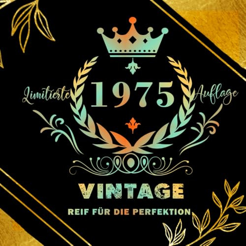 Gästebuch zum 50. Geburtstag: Retro Vintage 1975: 120 leere weiße Seiten/ Format 21 cm x 21 cm/ Softcover.