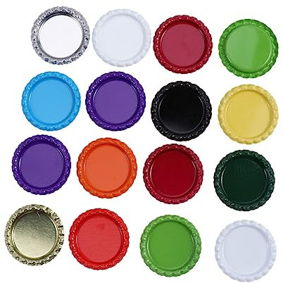 DECHOUS 34mm Bierdeckel Aus Weißblech Mit 3d Harz Aufklebern Bastelset Für Selbstgemacht Schmuck Und Flaschenverschlüsse 200 Stück Farbige Kronkorken Für Kreative Dekoration