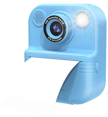 Cenei Appareil Photo Numérique Instantané pour Enfants HD 1080P avec Impression Instantanée, Idéal pour Un Cadeau d'anniversaire ou de Vacances. Idéal pour la Photographie Ludique. en Bleu.