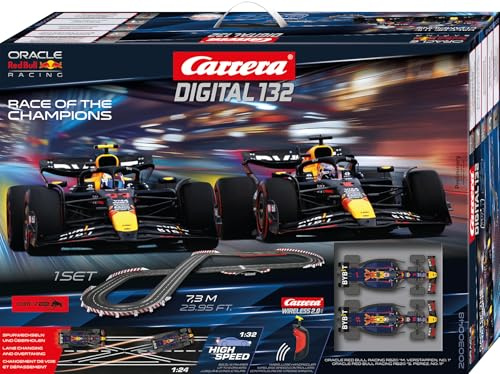 Carrera DIGITAL 132 / Formula 1 Race of The Champions/Red Bull Racing RB20 M. Verstappen vs. S. Pérez / 7.3 m Racetrack/Wireless 2.0 / Up to 6 Drivers/Scale 1:32 Formula 1 Racetrack Set