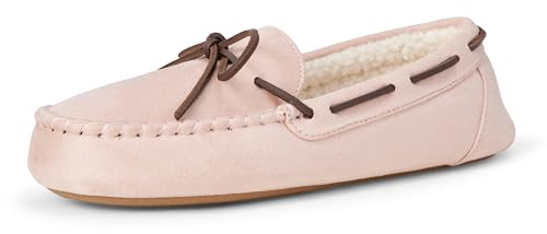 Amazon Essentials Women's Moccasin Slippers, Dusty Pink, 10