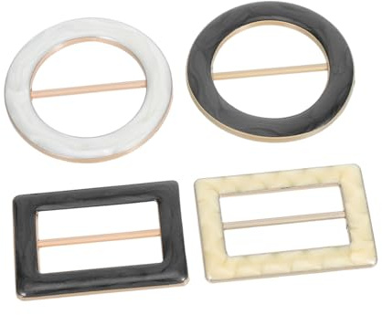 Beavorty 4 Pezzi Di Fermagli Per Magliette Fermagli Ad Anello Per Sciarpe In Seta Rettangolari Per Cravatte Da Camicia Con Fibbia Per Cintura Da Donna Alla Moda Per Sciarpe Porta