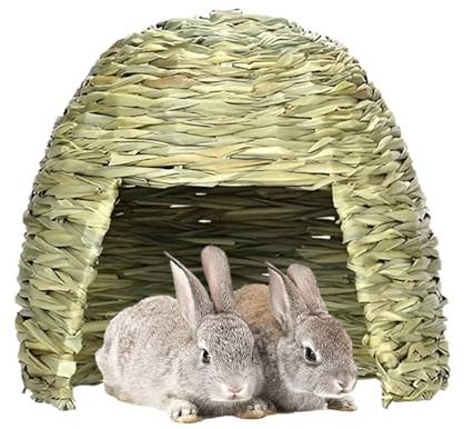 Generisch Grashaus Für Kaninchen - Sicheres Und Komfortables Kaninchenhaus | Umweltfreundliche Kleine Tierbetthöhle | Handgewebtes Hasengrashaus Aus Naturgras, Für Meerschweinchen Und Hamster