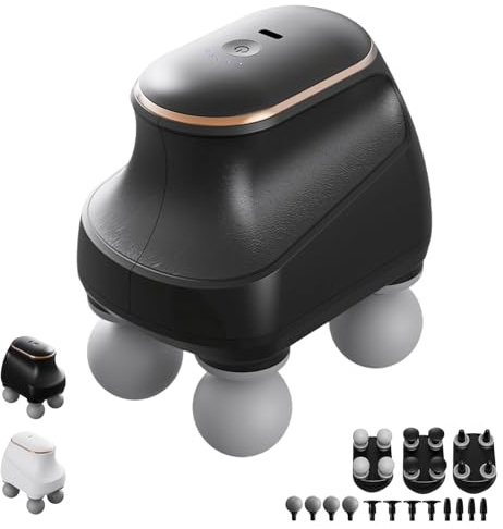 Chevaroo 4 Köpfe Massager,Chevaroo Horse Massager - 4-Kopf Massagepistole Mit 12 Massageköpfen Und 5 Geschwindigkeiten, Mini-Massagegerät, Elektrisches Handmassagegerät Für Rücken, Nacken-B