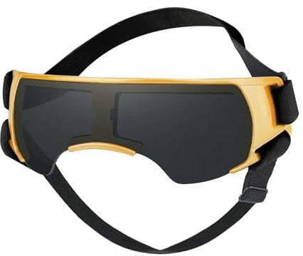 Hundglasögon, husdjur solglasögon hundsolglasögon små ras, glasögon för hundar vindtäta UV-glasögon utomhusögonskydd (guld)
