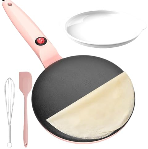Crepiera elettrica - Crepiera manuale da 7,8 pollici, controllo automatico della temperatura, rivestimento antiaderente, facile pulizia | elettrica per pancake, frittate, crostate all' e