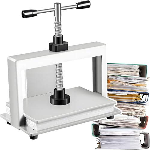 GLBMXDD Machine à aplatir Les factures de Bureau 1500 kg - Presse à Papier Manuelle en Acier, Outil de Reliure A3/A4 pour Documents, Billets de Banque, Bons, chèques A3