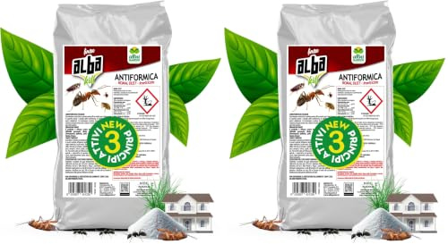 Albagarden Albakill - Veleno Per Formiche - Insetticida In Polvere Per Ambienti Esterni Orto Casa - Esca Contro Scarafaggi Grillotalpa Insetti Pulci Zecche - Bagnabile Anti Formiche (Confezione da 2)