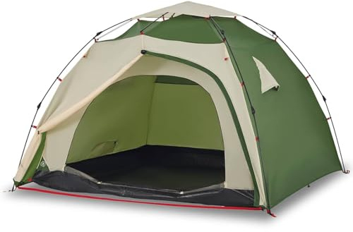 Tienda de campaña HOMELEN con cúpula de construcción rápida, color verde, resistente al agua, poliéster 190T, 326 x 260 x 175 cm, 5,8 kg, tienda de campaña para 4 personas, con techo para lluvia para