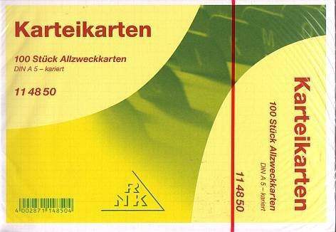 Kartei-Karte A5 100St Wei Kariert 114850 56520