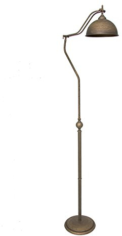 Licht-Erlebnisse Premium Stehleuchte aus Messing Antik mit Lesearm E27 bis 60W 230V Stehlampe Wohnzimmer Lampe Leuchte Beleuchtung innen Bodenleuchte Bodenlampe