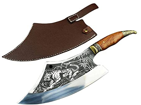 Dessi German Steel Blade Kitchen Cheff Utility Tool with Leather Sheath 1569