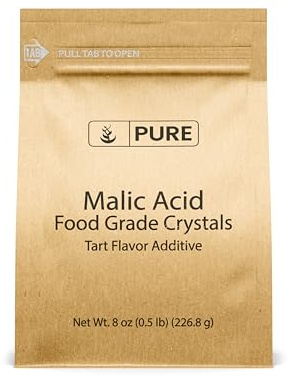 PURE ORIGINAL INGREDIENTS Malic Acid (8 oz) Food Grade Crystals, Tart Flavor