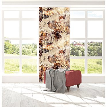 Oedim Selbstklebende vertikale Bordüre, Vintage, braune Blumen, vertikale Bordüre für Wände, Tapete, Bordüre, 77 x 260 cm, Dekoration für Esszimmer, Wohnzimmer, Schlafzimmer usw.