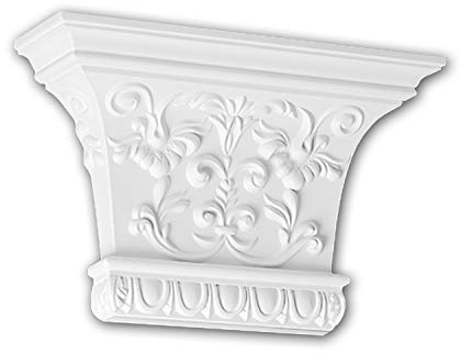 PRO[f]home® - Capitello pilastro 121007 elemento decorativo stile corinzio bianco Profhome