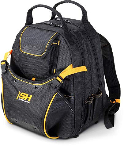 STEELHEAD 48-Pocket Heavy-Duty Tool Backpack, Padded Back Support, Reinforced Bottom, Rubber Feet, Perfect for Electricians, Plumbers, Contractors, HVAC Techs | Rubber Feet, Water-Resistant, Quick-Access Storage, Jobsite Ready for Electricians Plumbers Contractors HVAC Techs