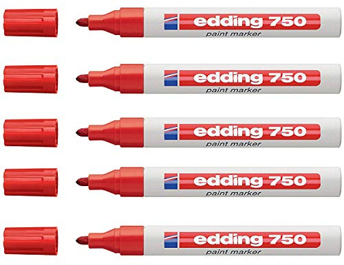 Edding 750 rot Lackmarker 2-4mm Rund 5 Stück