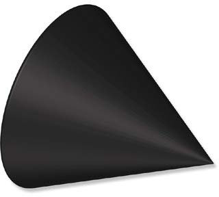 Interdeco Endstücke Kegel aus Kunststoff in Schwarz für Gardinenstangen mit 16/13 mm Ø (1 Paar)