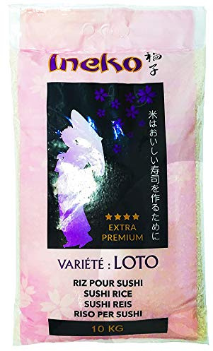 Riz pour Sushi INEKO - Variété extra premium Loto (grain gros) - Sac de 1KG, 2KG ou 10KG (10KG)