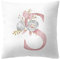 Federa per cuscino 45x45 cm lettera S iniziale alfabeto nome rose fiori colore bianco decorativa divano letto camera casa arredo regalo elegante romantico personalizzato