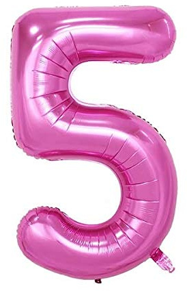 Extra Large Size 40 Inch Inflatable Pink Balloon Number 5