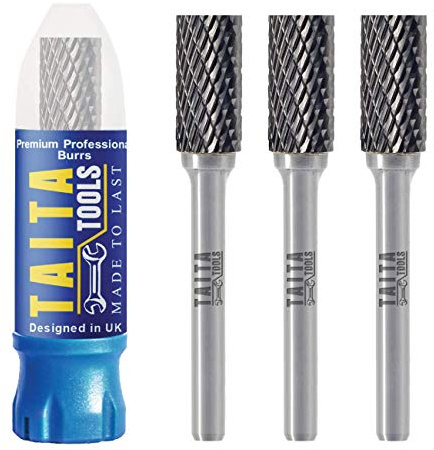 Carbide Burr 1/4 Shank, SA-3 Tungsten Double Cut Rotary Die Grinder Bits - Cutting Burrs for Milwaukee, Dewalt and Makita Die Grinder Accessories - Wood Carving Metal Working & Sturdy Storage Case