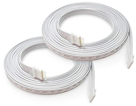 LIGHT SOLUTIONS 3m Verlängerungskabel für Philips Hue Lightstrip V4 & Solo lightstrip Beleuchtung - LED-Band LED-Streifen LED-Beleuchtung - Verlängerung Erweiterung Kabel Strom - in weiß (2 stück)