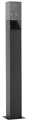 Lucande Utomhuslampa 'Fiola' (modern) i Svart av aluminium/grå zink (1 lamor, E27) - Väglampa, pollare, vägbelysning, sockellampa