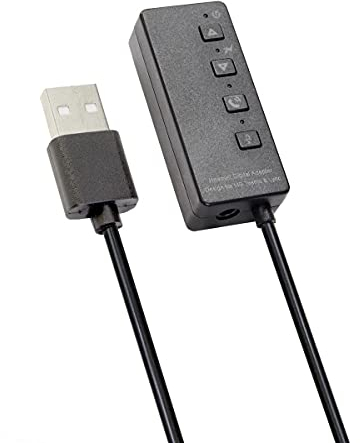 USB Audio Adapter, USB to 3.5mm Jack TRS AUX Adapter for Built-in Chip USB Sound Card for Headphonw with Separate Plug TRS 3 Pole Microphones