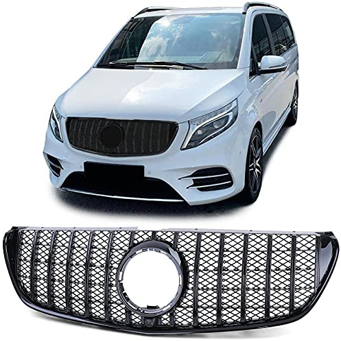 Sport Kühlergrill Schwarz Glanz für Mercedes V Klasse W447 Vorfacelift 2014-2019