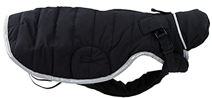 JEGGO Quilted Coat, modisch gesteppter Winter-Hundemantel, mit weichem Fleece-Innenfutter, Wasser- und Winddicht, optimale Passform, mit beidseitig zu öffnendem Reißverschluss (Anthrazit, 52 cm)
