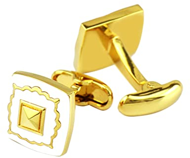 Lieson Herren Manschettenknöpfe Hochzeit Trauzeuge, Manschettenknöpfe Herren Gold Manschettenknöpfe Quadrat Cufflinks für Hemd Hochzeit Geburtstag Geschenk