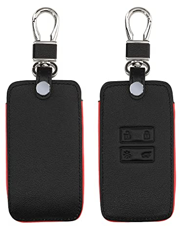 kwmobile Custodia Compatibile con Renault con 4 tasti Smart Key (solo Keyless Go) - Cover Chiavi Auto Protezione Copri Telecomando - Copri Chiave Copertura nero matt/rosso