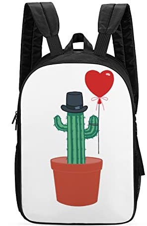 Zaino Casual Moda Borsa da Scuola Adolescente Stampa Classico Backpack Zaino porta PC per Università Palloncino Cactus Amore