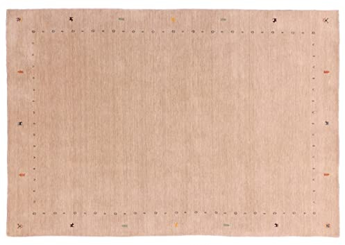 RUG PRINCE Gabbeh Muti Tapis en laine tissé à la main Beige uni 200 x 300 cm